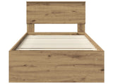 Bed Frame Artisian Oak 75 x 190 cm Solid Pine Wood 3410671