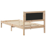 Bed Frame with Upholstered Headboard Light Grey 90 x 200 cm 878284