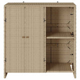 Storage Cabinet with Shelf Beige 100 x 36 x 102 cm Rattan 4103824