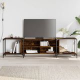 TV Cabinet Smoked Oak 203x37x50 cm Engineered Wood 837609