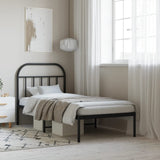Metal Bed Frame without Mattress with Headboard Black 80x200cm 353626
