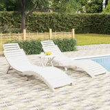Sun Loungers 2 pcs White 184x55x64 cm Solid Wood Acacia 3155470