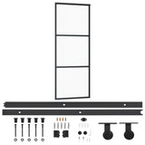 Sliding Door with Hardware Set ESG Glass&Aluminium 76x205 cm 3081939