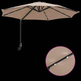 Garden Parasol Taupe 248 x 248 x 148 cm Polyester and Steel 42003246