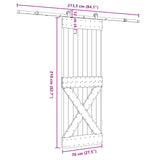 Sliding Door NARVIK Natural and Black 70 x 210 cm 3445365