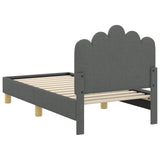 Toddler Bed Frame with Headboard Dark Grey 70 x 140 cm Fabric 42011040