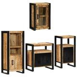 Bathroom Furniture Set 4 pcs Brown Soild Mango Wood 3305686