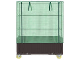 Raised Bed with Cover and Wheels Rattan Look 80x50x182 cm 4015808