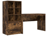 Desk with Drawer with Shelf with Storage 2 pcs Smoked Oak 3337325