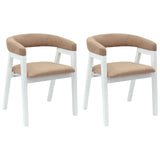 Dining Chairs 2 pcs White 54 x 57 x 73 cm Solid Rubber Wood 42020427