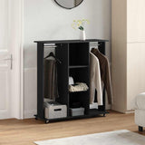 Wardrobe with Wheels Black 102x38x110 cm Engineered Wood 848032