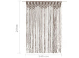 Macrame Curtain Taupe 140x240 cm Cotton 323983