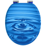 Soft-Close Toilet Seat 2 pcs Blue Drop 44 x 38 cm MDF board 3414543