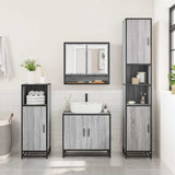 ZNTS 4 Piece Bathroom Furniture Set Grey Sonoma Engineered Wood 3301238