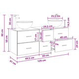 Bathroom Cabinet Set 3 pcs Concrete Grey 49.5 x 41 x 64.5 cm 3405814