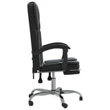 ZNTS Reclining Office Chair Black Faux Leather 349795