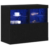 LED Sideboard Black 81 x 37 x 66.5 cm Engineered Wood 863032