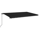 ZNTS Manual Retractable Awning with LED 500x350 cm Anthracite 3069224