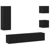 TV Cabinet Set Wall-mounted 5 pcs Black oak 160 x 30 x 30.5 cm 3393331