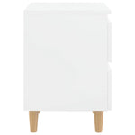 Bed Cabinets & Pinewood Legs 2 pcs High Gloss White 40x35x50cm 805864
