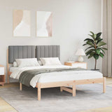 Bed Frame with Upholstered Headboard Light Grey 135 x 190 cm 878059