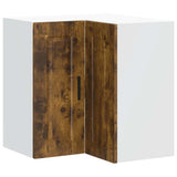Kitchen Wall Corner Cabinet "Porto" Smoked Oak Engineered Wood 854102