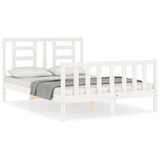 Bed Frame without Mattress White Small Double Solid Wood Pine 3192852