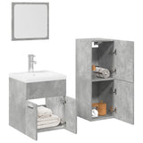 4 Piece Bathroom Furniture Set Concrete Grey Engineered Wood 3324882