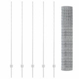 Fence with Posts Silver 1.5 x 10 m Steel 3336220