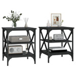 ZNTS Side Tables 2 pcs Black 40x42x50 cm Engineered Wood 825773