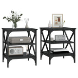 ZNTS Side Tables 2 pcs Black 40x42x50 cm Engineered Wood 825773