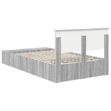 Bed Frame with Shelf Grey Sonoma 135 x 190 cm Engineered Wood 3408380