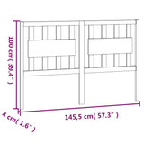 Bed Headboard White 145.5x4x100 cm Solid Wood Pine 818571