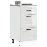 Kitchen Base Cabinet "Porto" High Gloss White Engineered Wood 854222