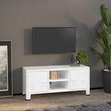 Industrial TV Cabinet White 105x35x42 cm Metal 339619