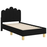 Toddler Bed Frame with Headboard Black 70 x 140 cm Fabric 42011041