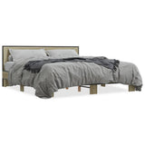 Bed Frame without Mattress Sonoma Oak 200x200 cm 3280083