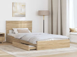 Storage Bed with Drawer Sonoma Oak 90 x 190 cm Engineered Wood 3410842