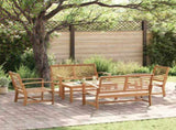 Garden Sofa Set 5 pcs Natural Solid Teak Wood 3356858
