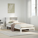 Bookcase Bed without Mattress White 75x190 cm Small Single Solid Wood Pine 3322535