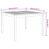 Garden Dining Set 3 pcs Black Solid Acacia Wood 3365529
