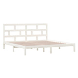 3101239 Bed Frame without Mattress White Solid Wood Pine 200x200 cm