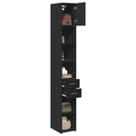Slim Storage Cabinet Black 30x42.5x225 cm Engineered Wood 3281267