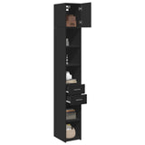Slim Storage Cabinet Black 30x42.5x225 cm Engineered Wood 3281267