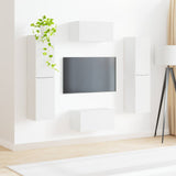 TV Cabinet Set 6 pcs White Engineered Wood 3409123