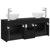 Bathroom Cabinet Set 3 pcs Black Oak 49.5 x 41 x 64.5 cm 3405804