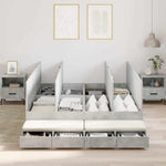 Storage Bed Frame with Door Concrete Grey 236.5 x 150 x 31.5 cm 3335648