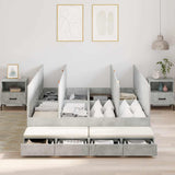 Storage Bed Frame with Door Concrete Grey 236.5 x 150 x 31.5 cm 3335648