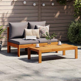 Garden Sofa Armless with Cushions 2-Seater Solid Wood Acacia 367631