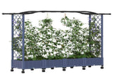 Raised Bed with Trellis and Roof Grey 207 x 40 x 129 cm PP 3423150